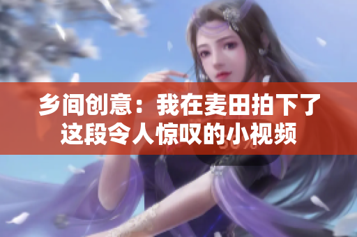 鄉(xiāng)間創(chuàng)意：我在麥田拍下了這段令人驚嘆的小視頻