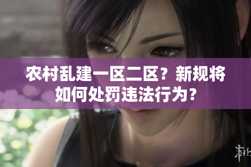 農(nóng)村亂建一區(qū)二區(qū)？新規(guī)將如何處罰違法行為？