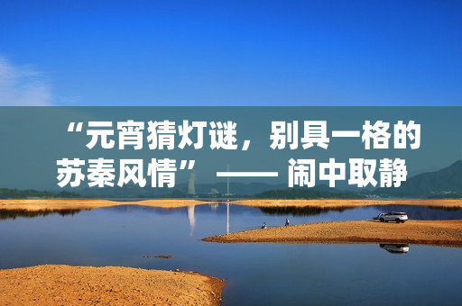 “元宵猜燈謎，別具一格的蘇秦風情” —— 鬧中取靜，換母玩燈謎
